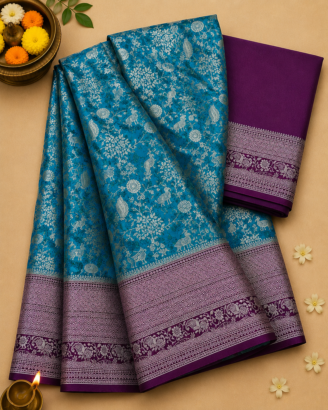 Chiffon Banarasi Kalamkari Design