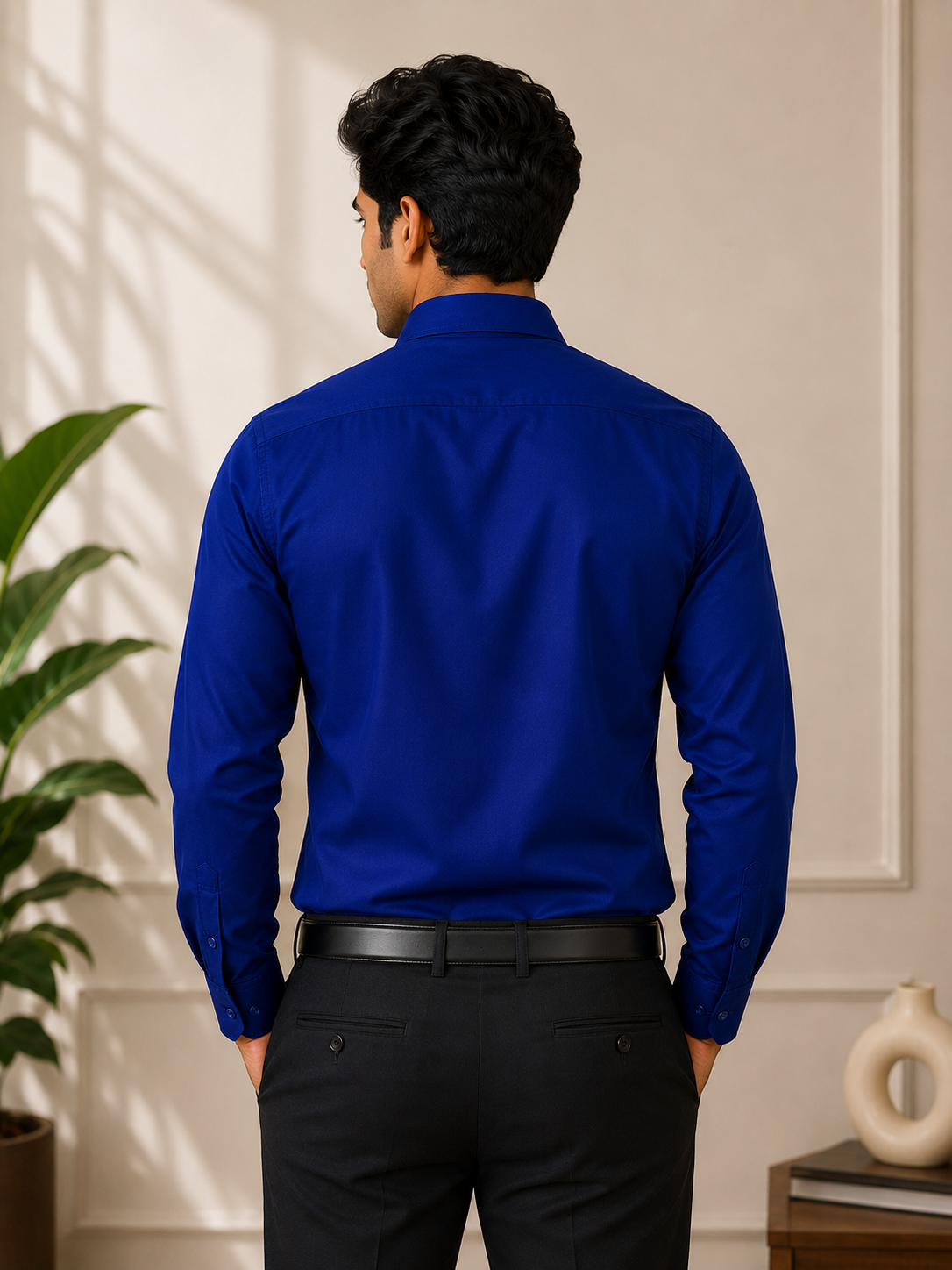 Electric Blue Full Sleeve Men's Shirt