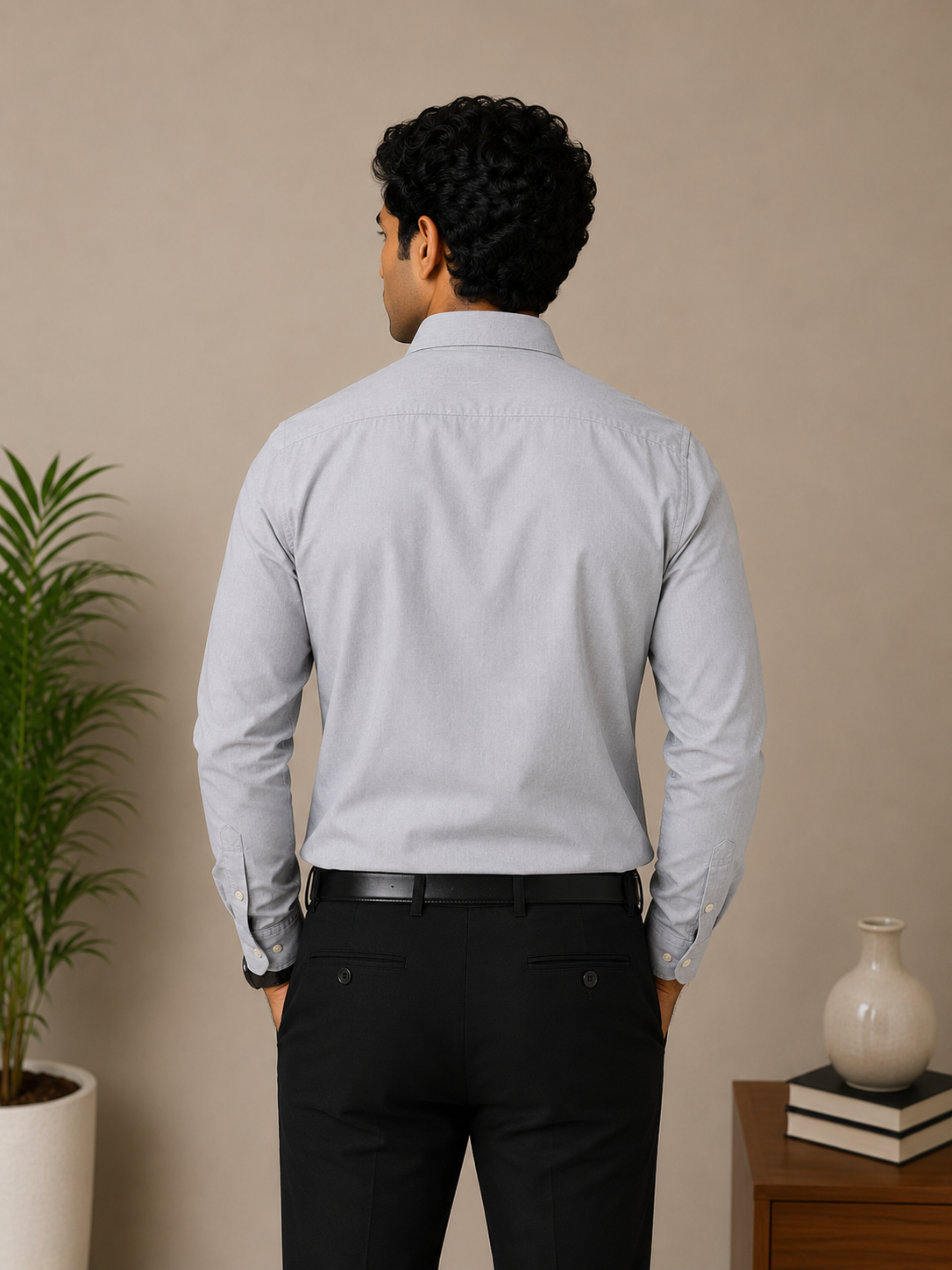 Light Grey Oxford Full Sleeve Men's Shirt