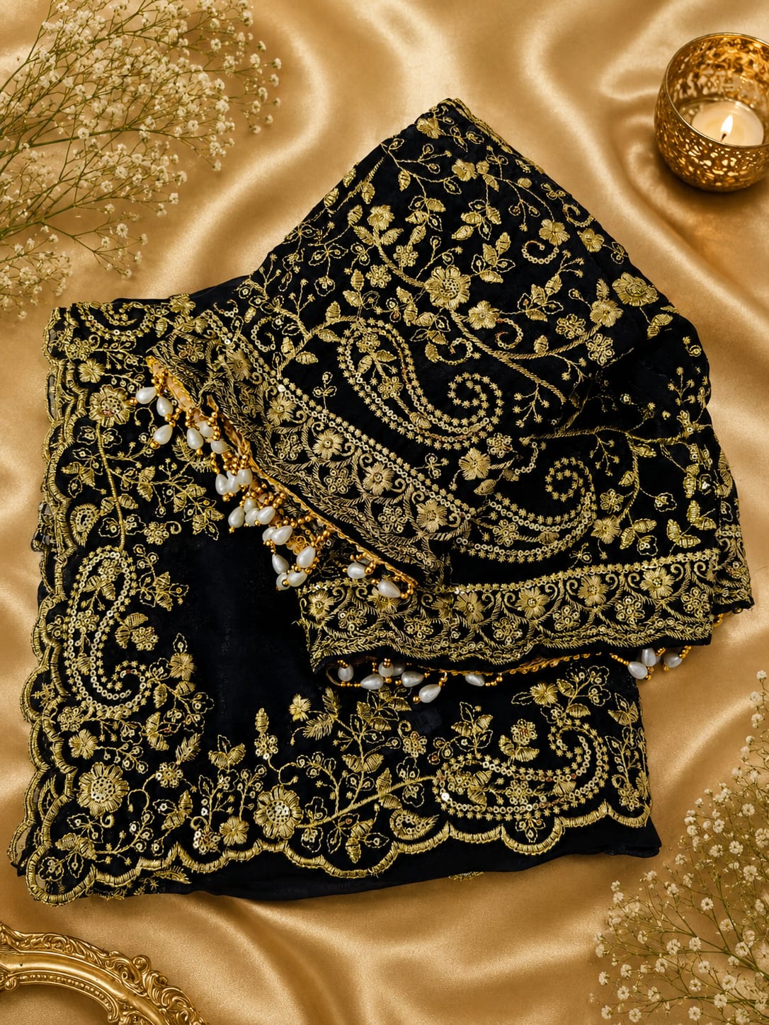 Space Silk saree - With ready made blouse