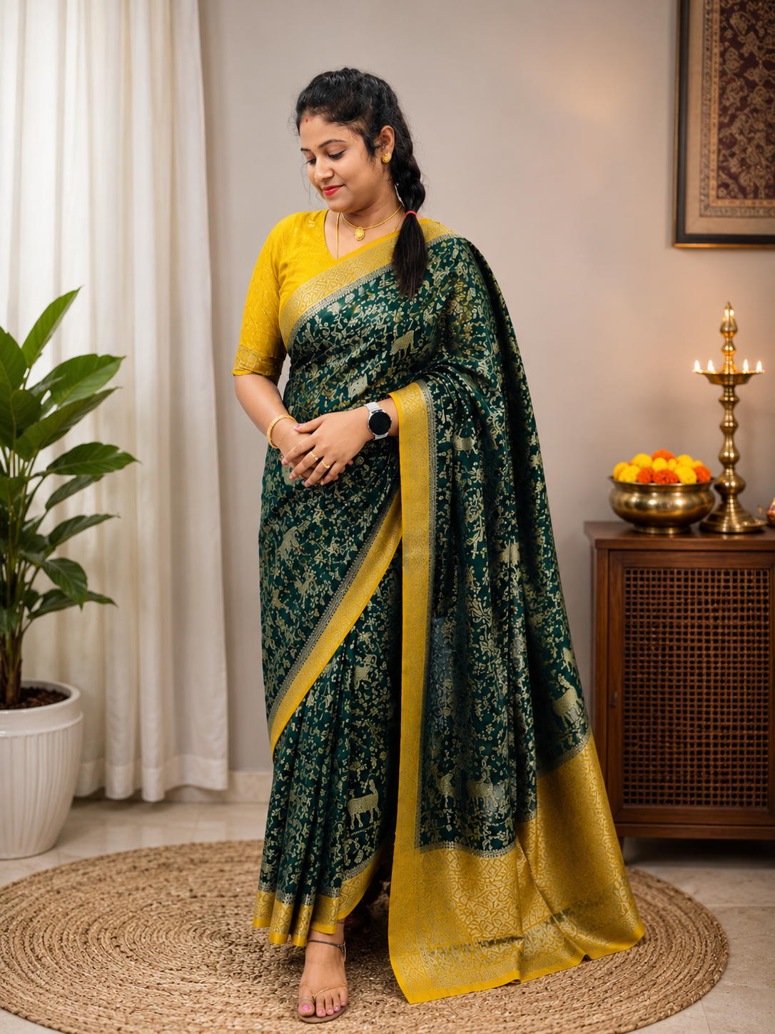Chiffon Banarasi Kalamkari Design