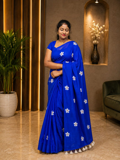 Khadi Cotton Daisy Butti Saree
