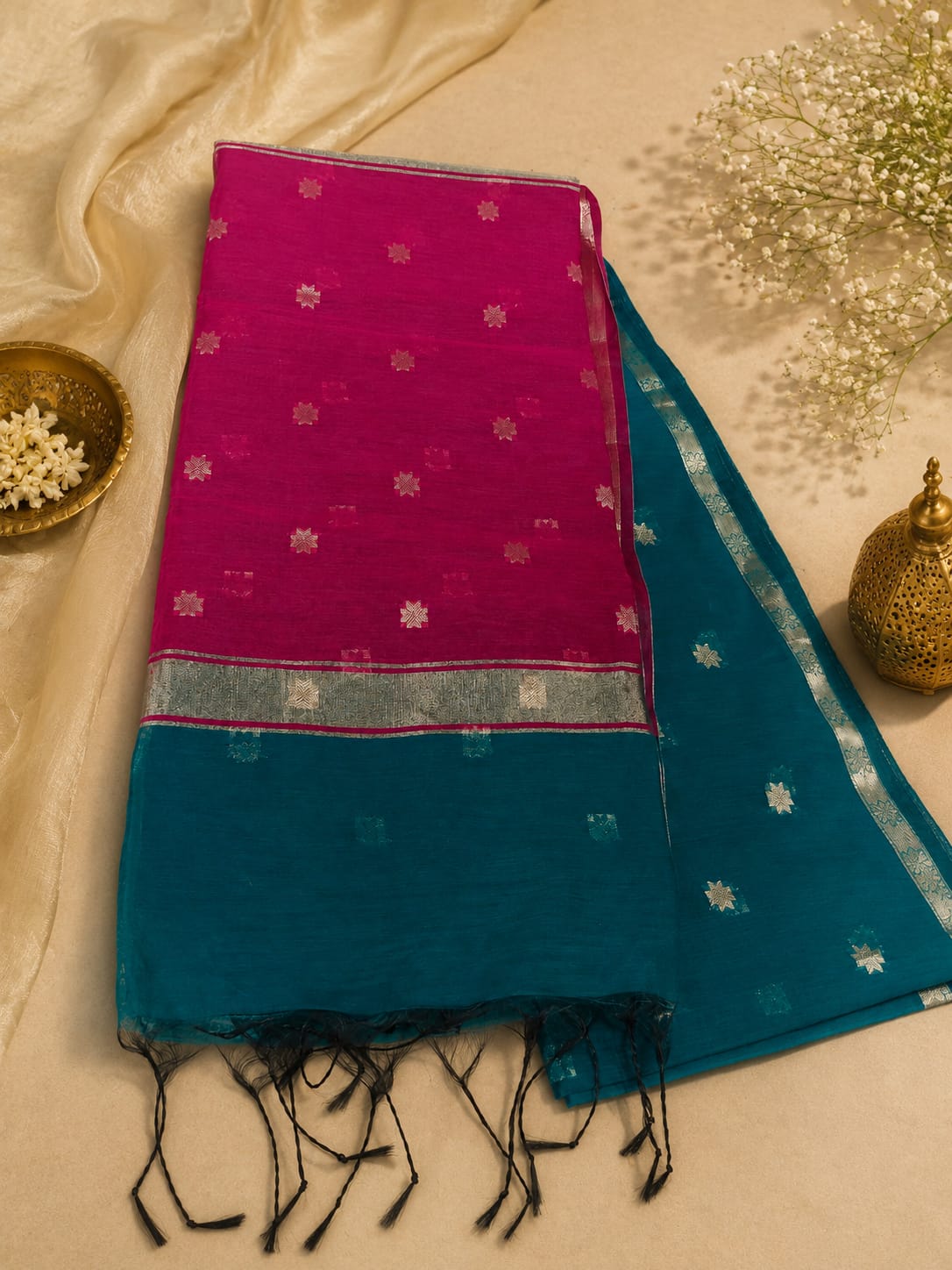 Maheswari Khadi Silk Zari Butti Saree