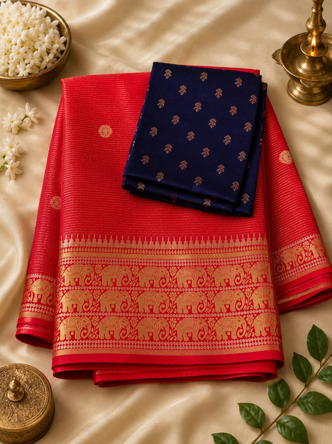 Pure Banarasi Elephant Border Sarees