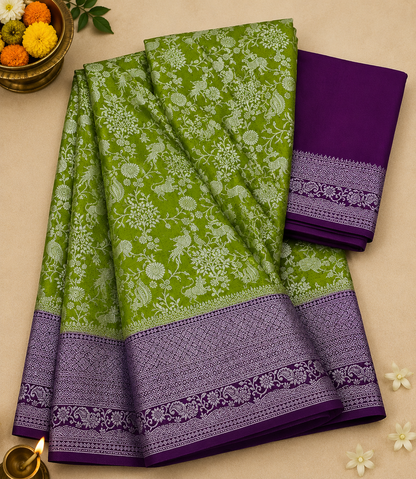 Chiffon Banarasi Kalamkari Design
