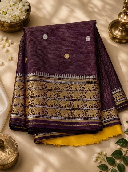 Pure Banarasi Elephant Border Sarees