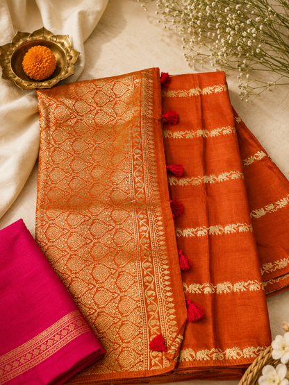 Mysore Crepe Silk Elephant Design