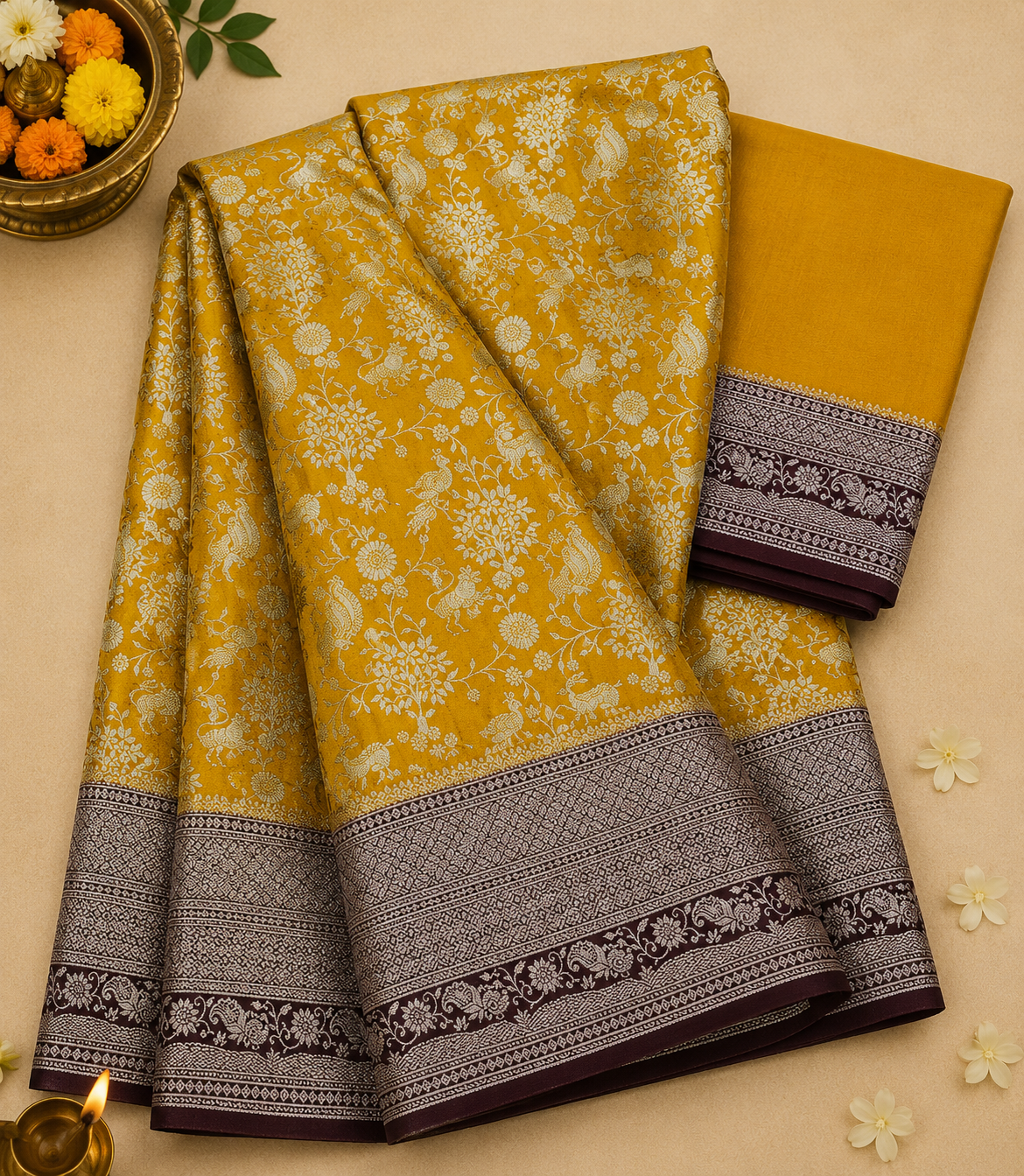 Chiffon Banarasi Kalamkari Design