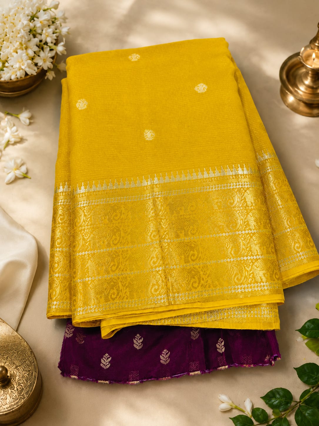 Pure Banarasi Elephant Border Sarees