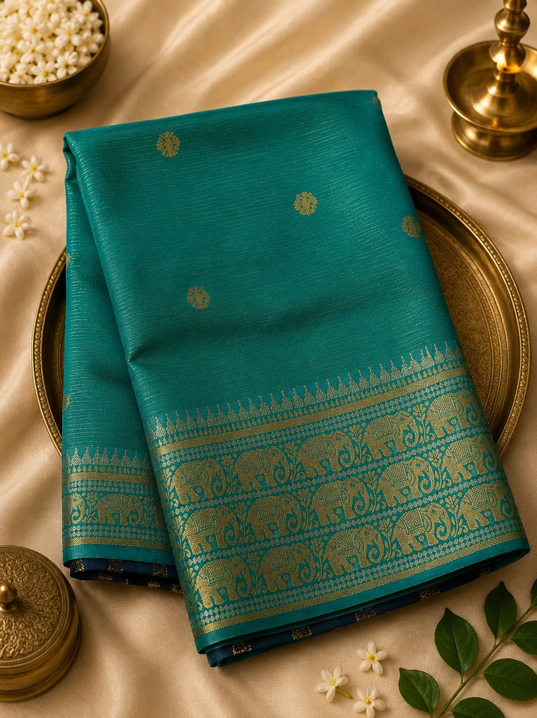 Pure Banarasi Elephant Border Sarees