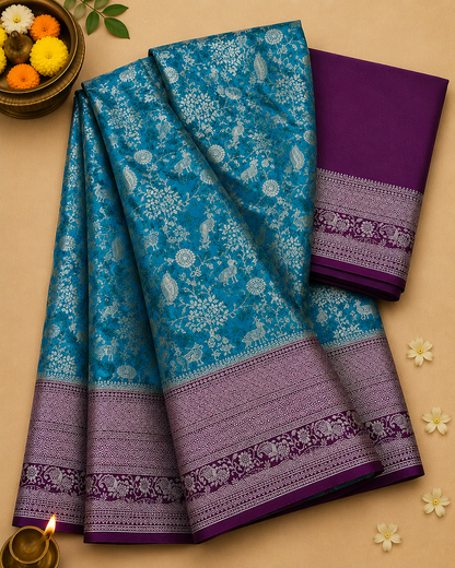 Chiffon Banarasi Kalamkari Design