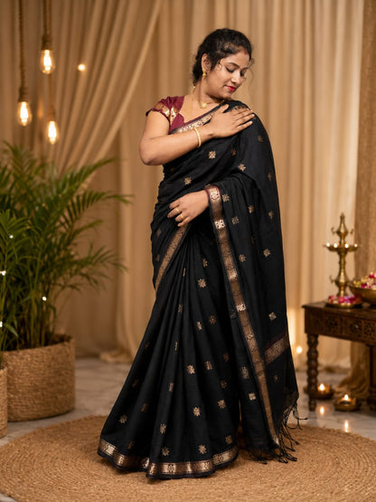 Maheswari Khadi Silk Zari Butti Saree