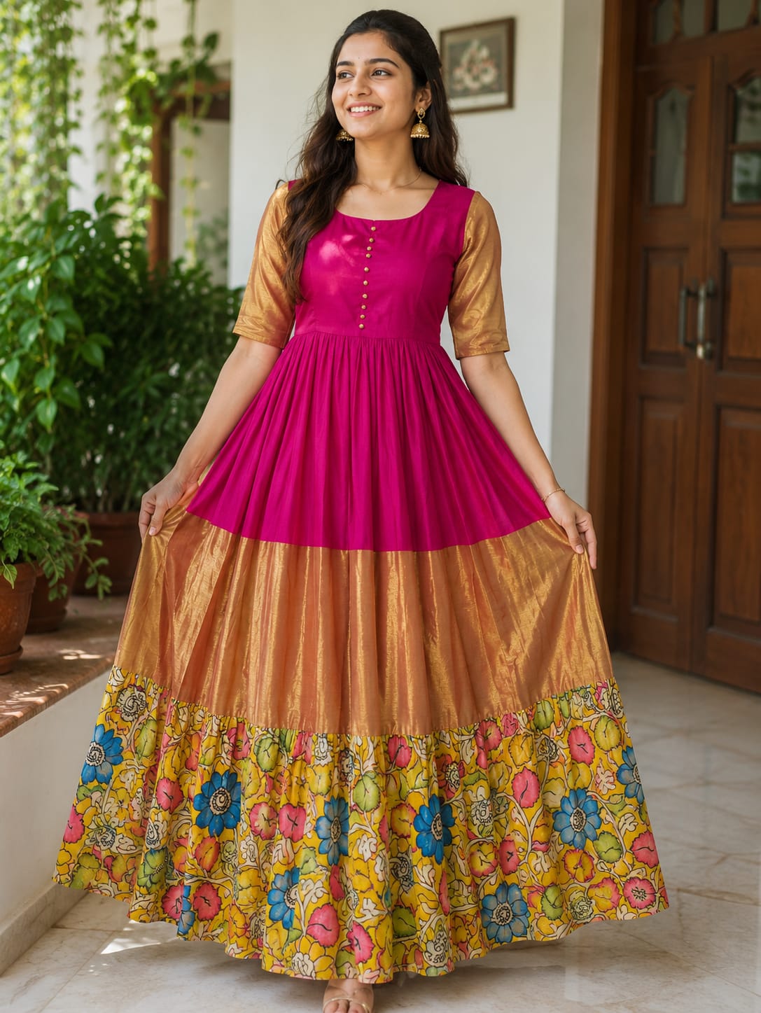 Pen Kalamkari Handloom Frocks