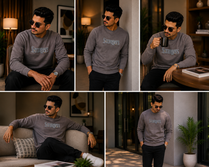 Men's Typographic Crew Neck Sweatshirt – MFM0998