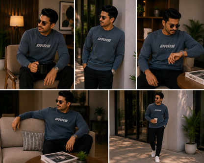 Men's Typographic Crew Neck Sweatshirt – MFM0998