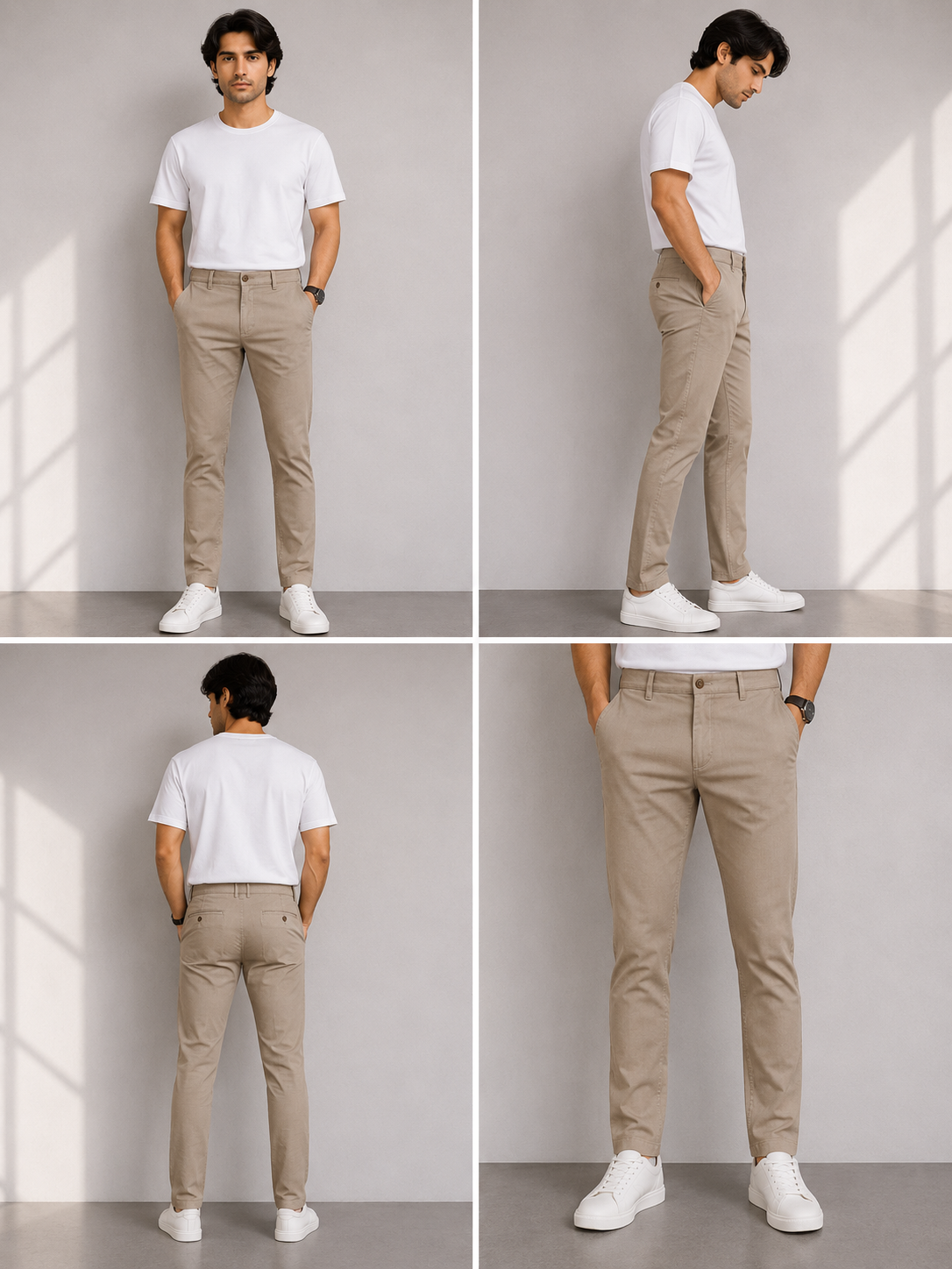 Men's Slim Fit Stretch Chino Trousers