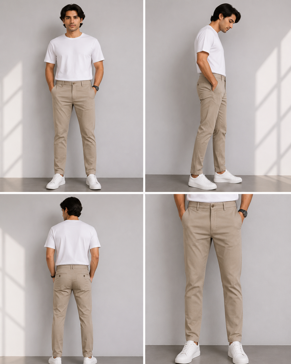 Men's Slim Fit Stretch Chino Trousers