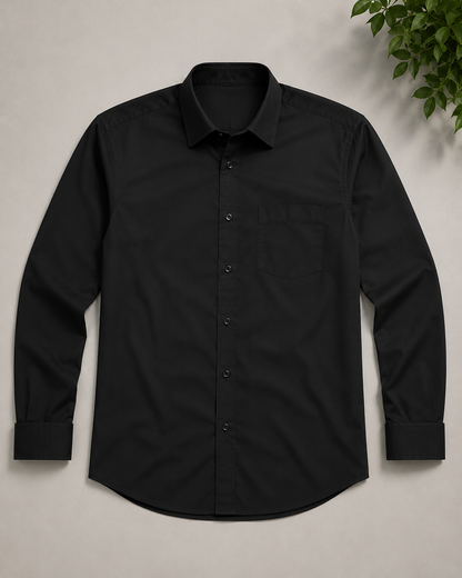 Jet Black Full Sleeve Formal Shirt