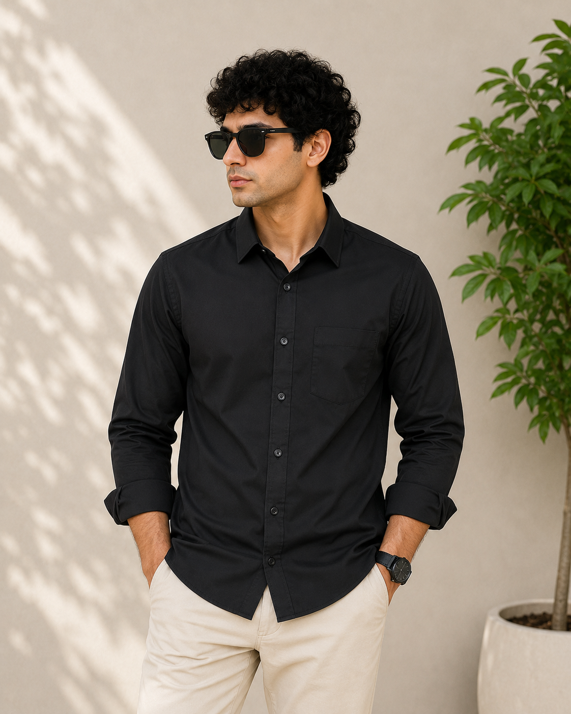 Jet Black Full Sleeve Formal Shirt