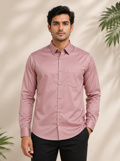 Dusty Rose Full Sleeve Men's Shirt