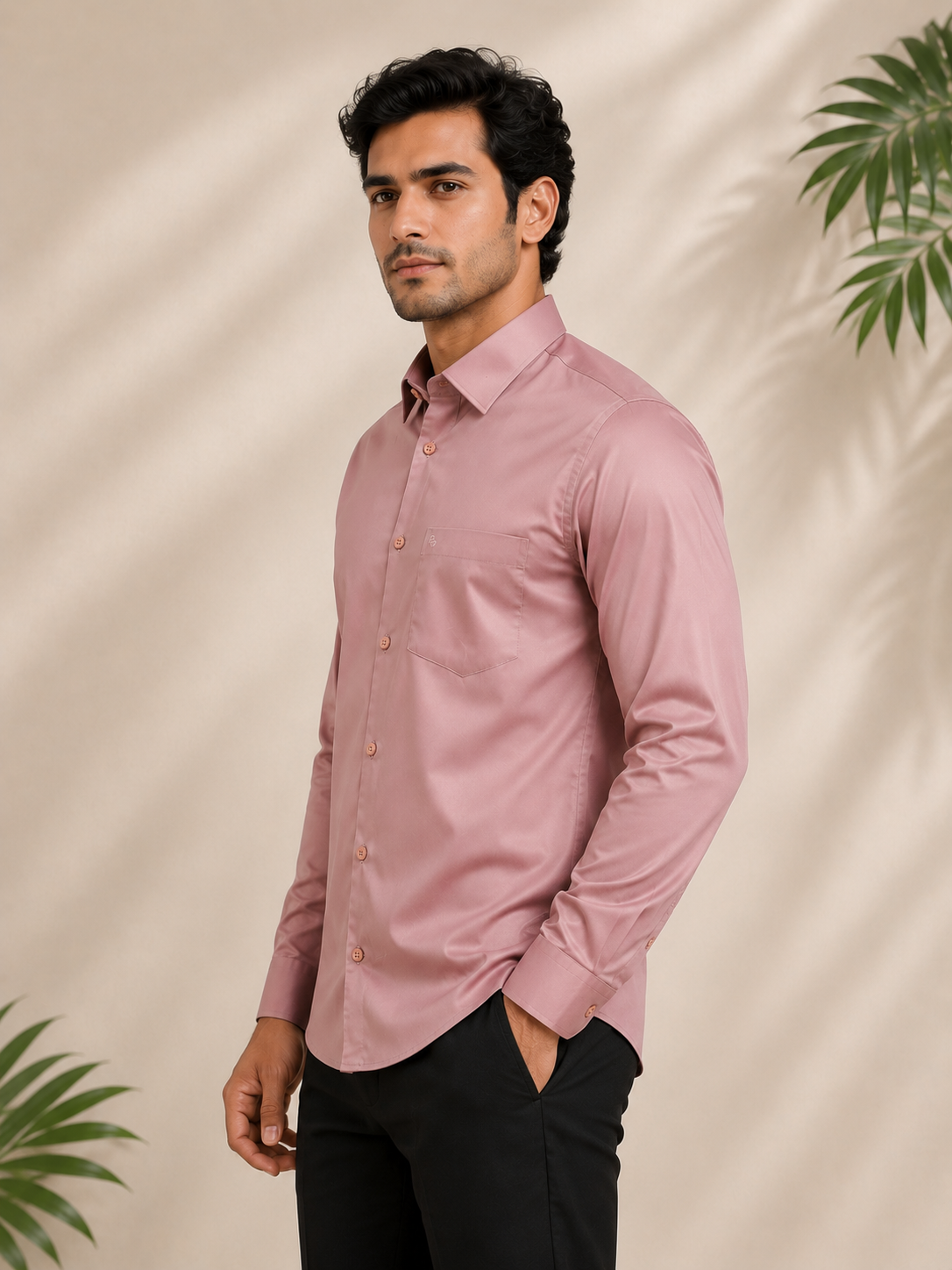 Dusty Rose Full Sleeve Men's Shirt