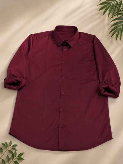 Deep Burgundy Full Sleeve Men's Shirt