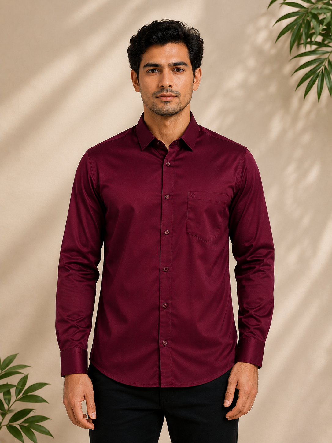 Deep Burgundy Full Sleeve Men's Shirt