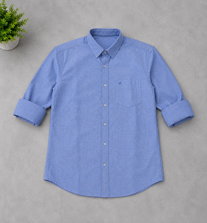 Denim Blue Chambray Full Sleeve Men's Shirt