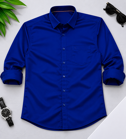 Electric Blue Full Sleeve Men's Shirt