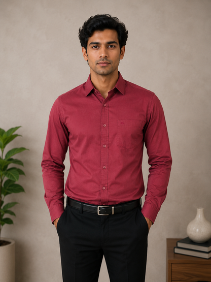 Crimson Rose Full Sleeve Men's Shirt