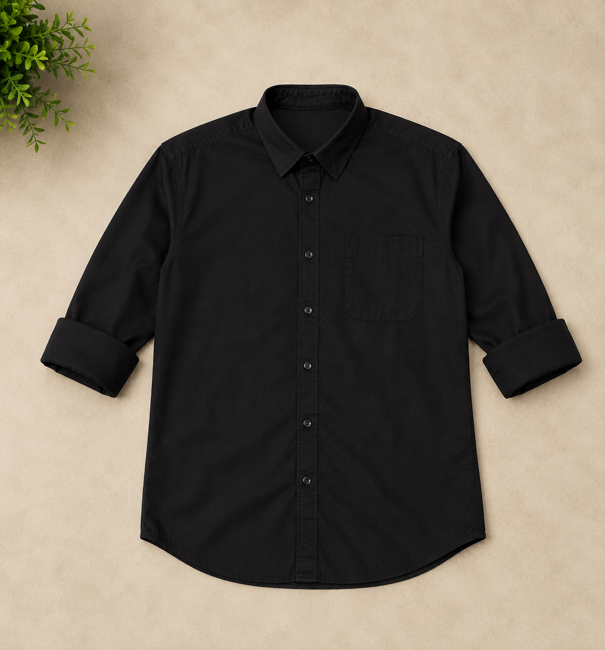 Jet Black Full Sleeve Men's Shirt