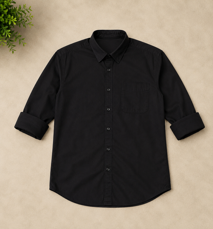 Jet Black Full Sleeve Men's Shirt
