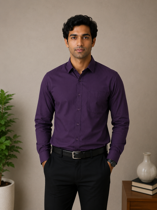 Deep Violet Full Sleeve Men's Shirt