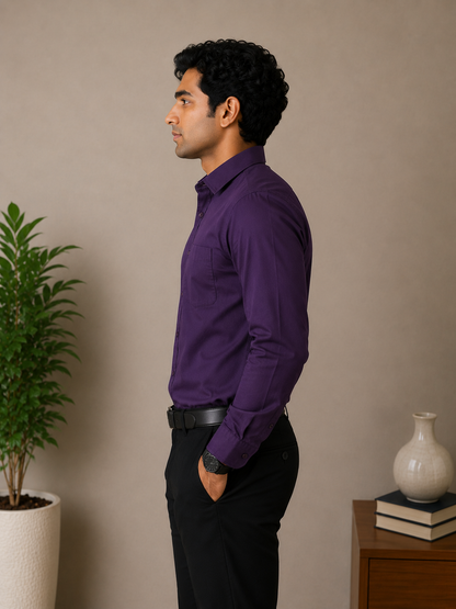 Deep Violet Full Sleeve Men's Shirt