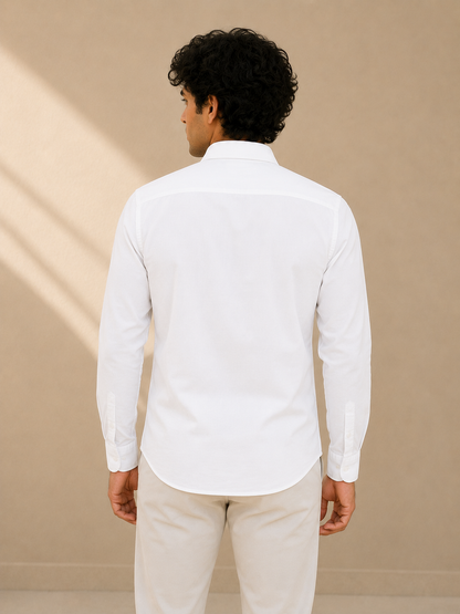 Pure White Full Sleeve Formal Shirt