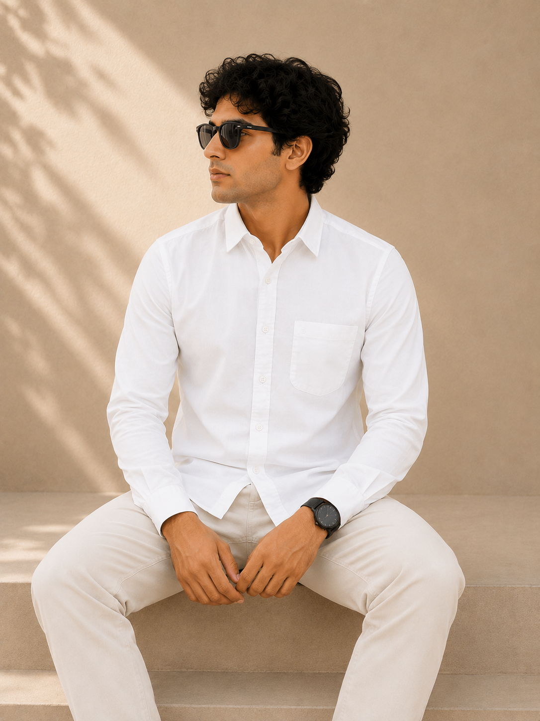 Pure White Full Sleeve Formal Shirt