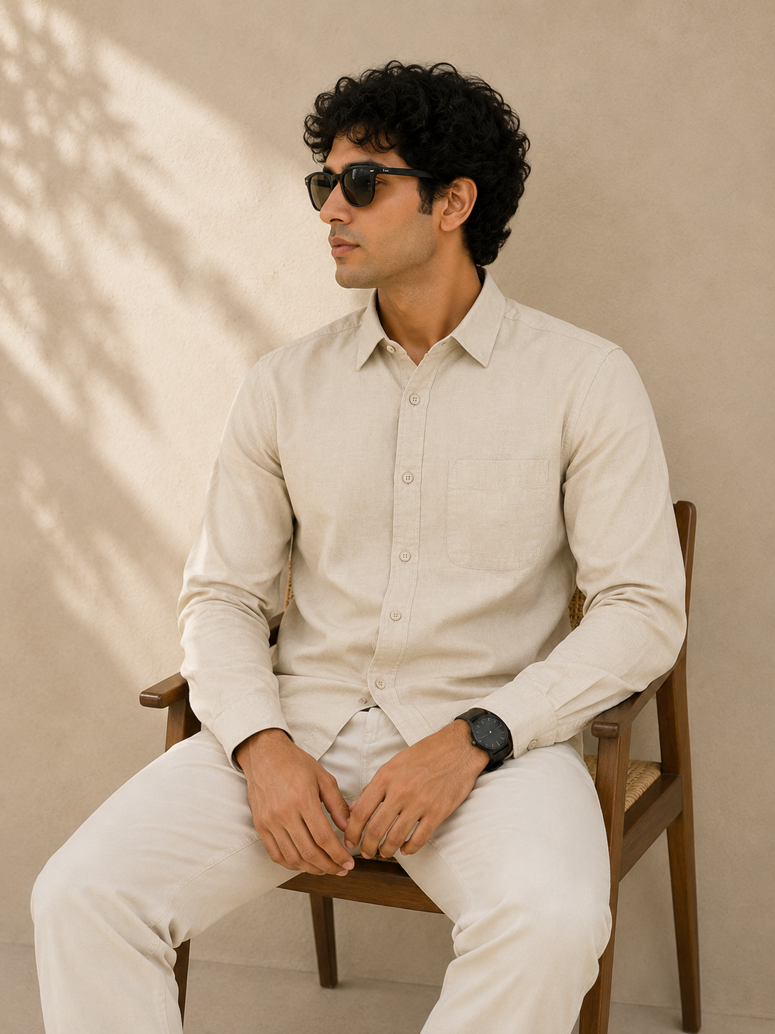 Warm Ivory Full Sleeve Formal Shirt