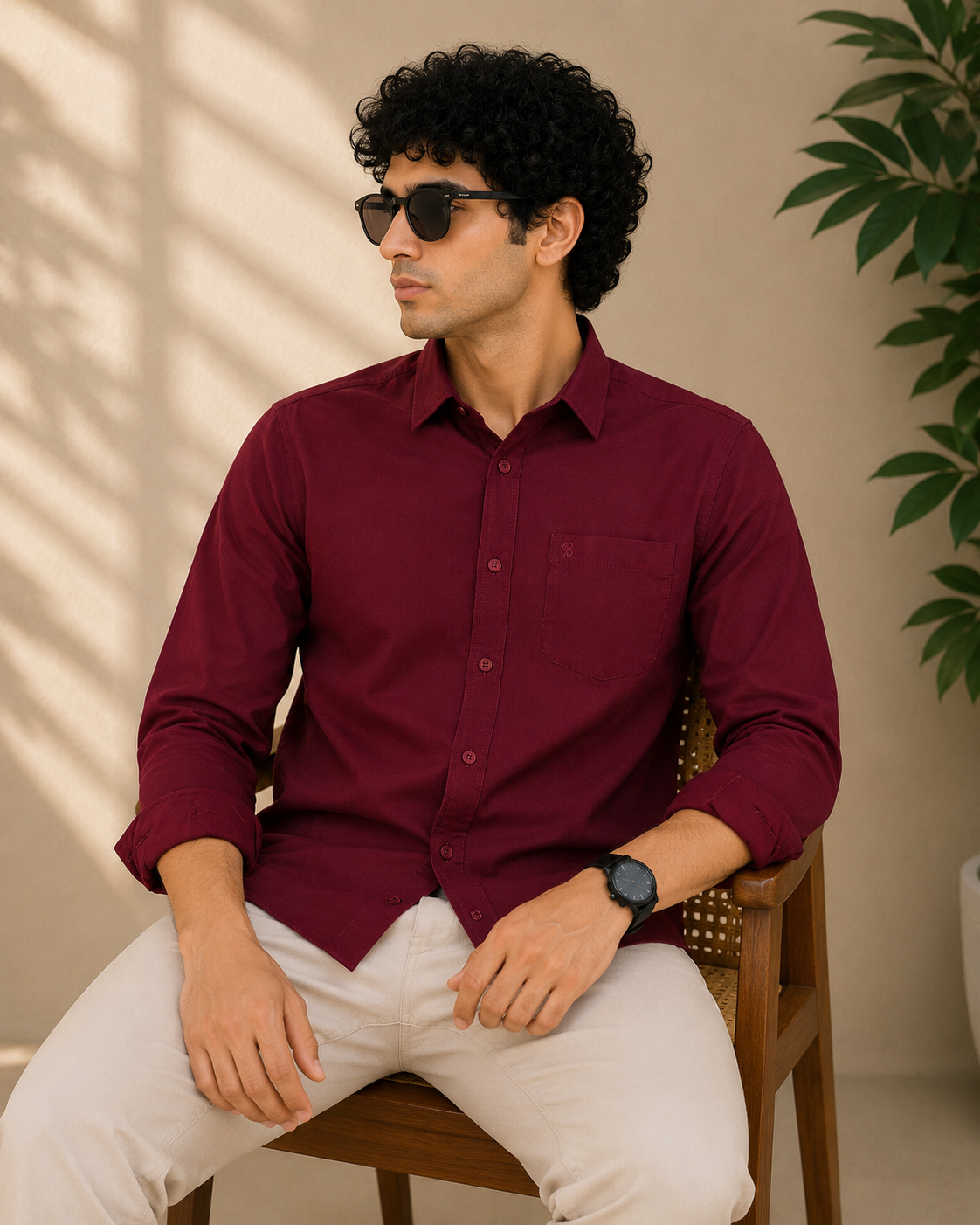 Deep Maroon Full Sleeve Formal Shirt