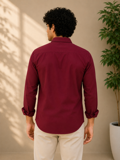 Deep Maroon Full Sleeve Formal Shirt