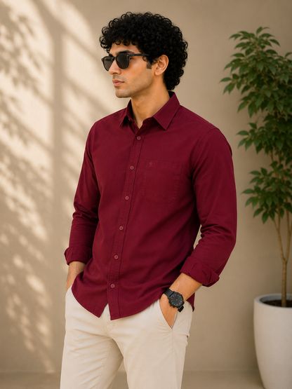 Deep Maroon Full Sleeve Formal Shirt