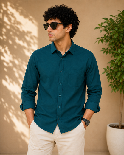 Deep Teal Full Sleeve Formal Shirt