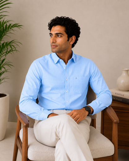 Ice Blue Full Sleeve Men's Shirt