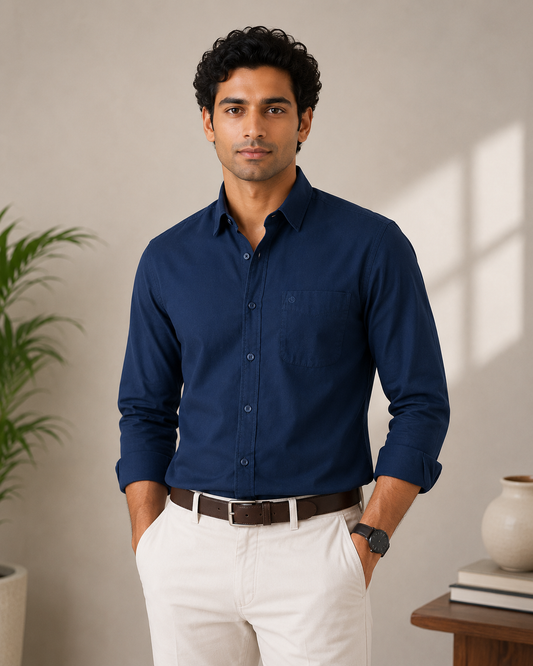 Navy Blue Full Sleeve Men's Shirt