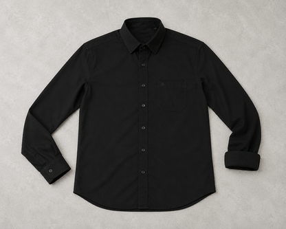 Jet Black Slim Fit Full Sleeve Men's Shirt