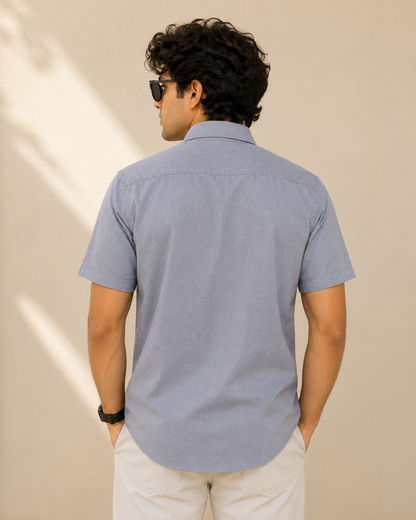 Steel Blue Half Sleeve Formal Shirt