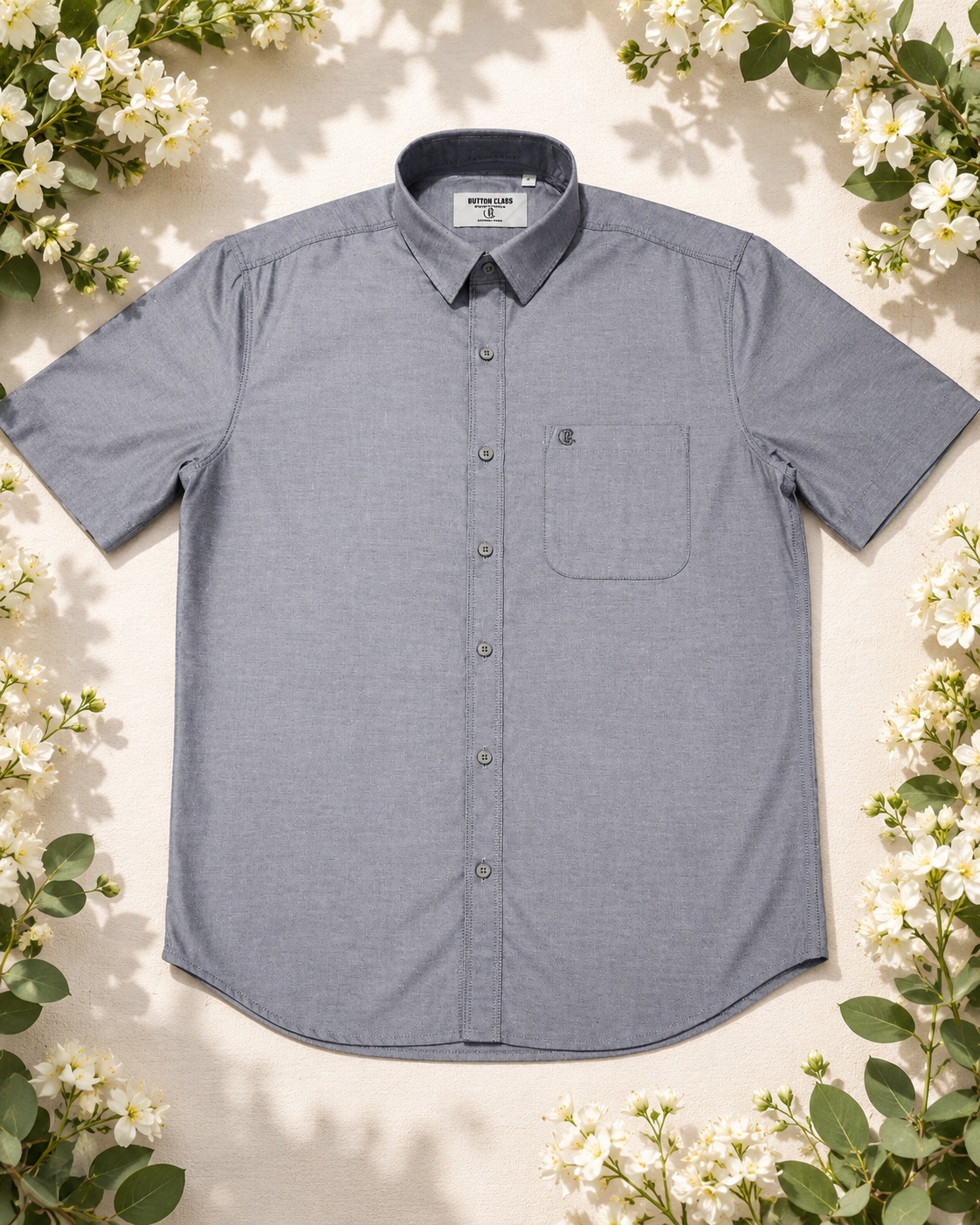 Steel Blue Half Sleeve Formal Shirt