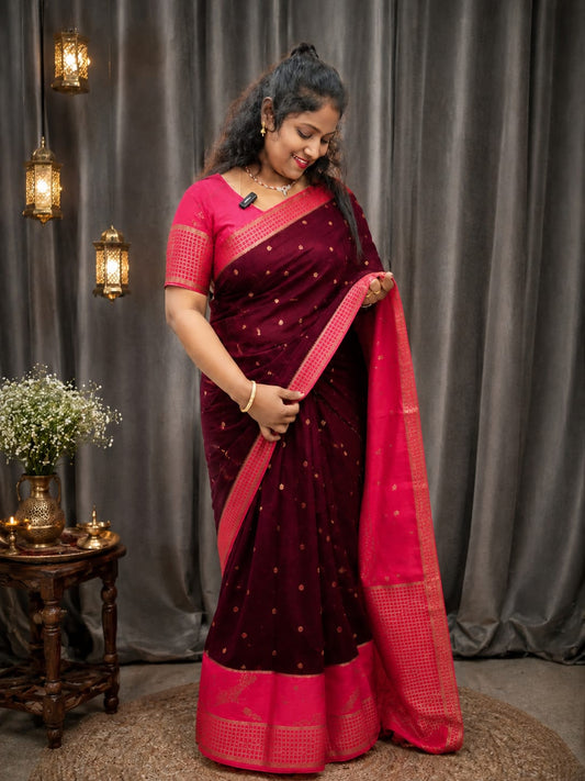 Mysore Semi Crepe Silk Saree - Premium