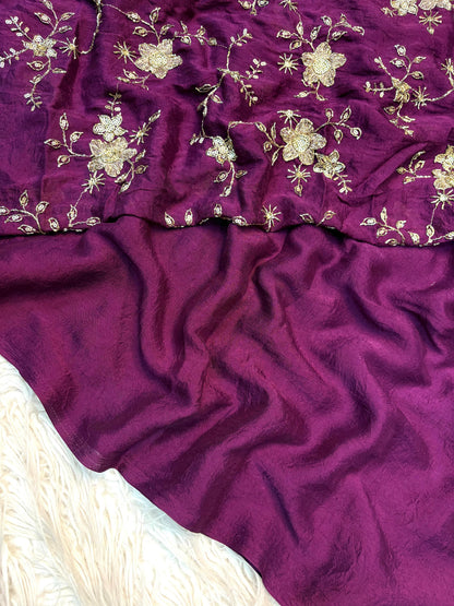 Rangoli Crush Saree - with work Blouse
