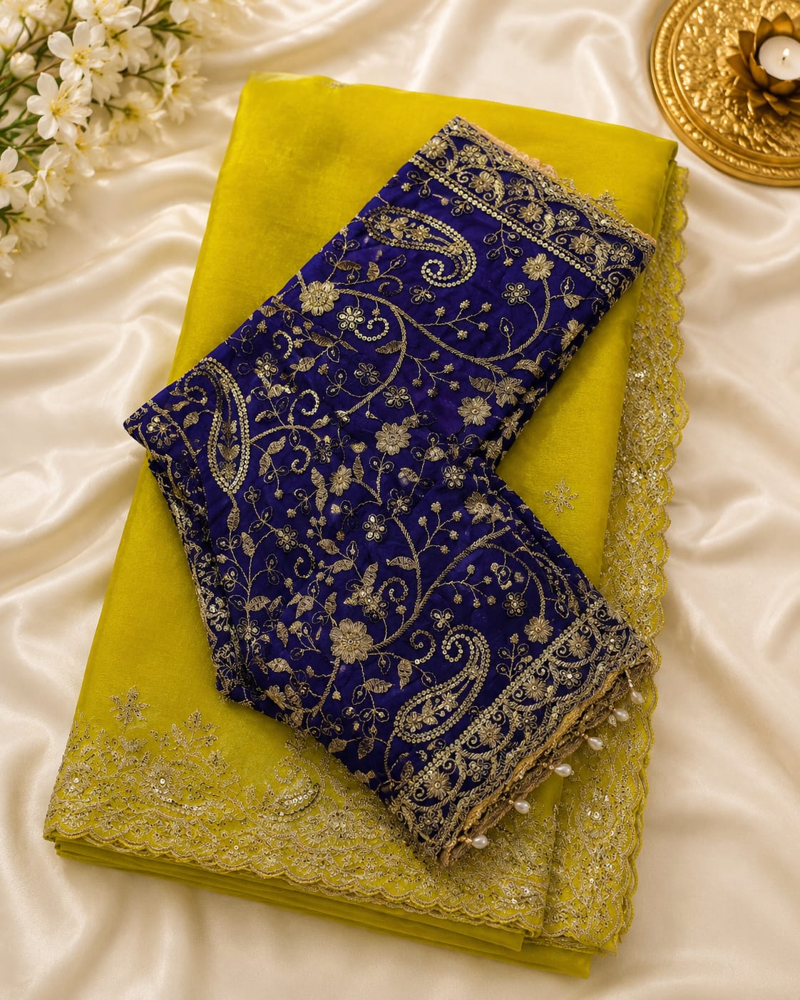 Space Silk saree - With ready made blouse