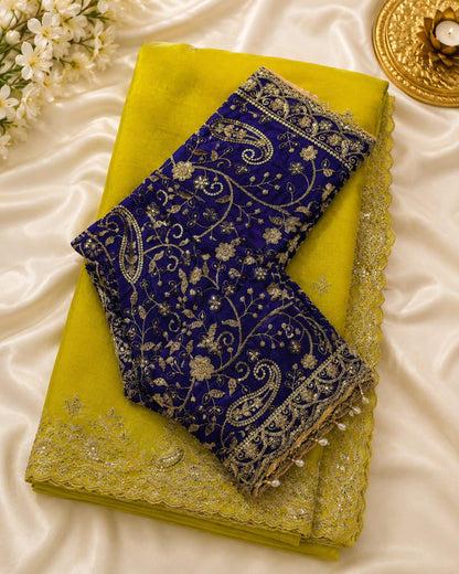 Space Silk saree - With ready made blouse